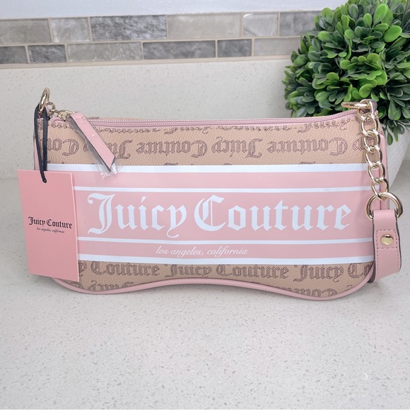 Juicy Couture Handbags - NEW Juicy Couture Pink and Brown French Latte Fashionista Shoulder Bag